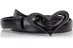 Pinko Love Heart H2 Belt Skóra Vintage Pasek, Z99B_Czarny Limuzyna Blok Kolor, L Damski, Z99b_czarny Limuzyna Block Color, L