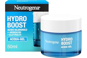 Neutrogena Hydro Boost Acqua Gel, Crema idratante viso in gel leggero a base acqua, Crema viso Acido Ialuronico per un'idratazione intensa, Ideale per pelle mista e sensibile, 50 ml