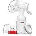 LuvLap Manual Breast Pump, 3 Level Suction Adjustment, 2pcs Breast pads free, Soft & Gentle, BPA Free