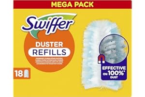 Swiffer Duster Plumeau Recharges, 18 Unités, Attrape et Retient 3X Plus de Poussière et Cheveux qu'un Plumeau Traditionnel, Efficace Contre 100% des Poussières, Manche Vendu Séparément