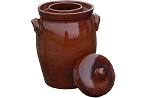 Hentschke Keramik Pot de fermentation - 5 L étanche - véritable d'alimentations et Facile à se Nettoyer - Les Pierres de Poids incluses