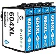 JoyPrinting 604XL Ink Cartridges Multipack Compatible with 604XL Ink for Expression Home XP 2200 XP 2205 XP 3200 XP 3205 XP 4200 XP 4205 Workforce WF-2910DWF WF-2930DWF WF-2935DWF WF-2950DWF(4 Cyan)