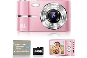 Produktabbildung: Digitalkamera 50MP Fotokamera 1080P Videokamera mit 16X Digitalzoom, 2,4" Bildschirm Vlogging Kamera Fotoappar
