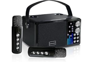 MUMUWIND Karaoke con microfono per bambini e adulti, karaoke professionale completo, cassa karaoke portatile Bluetooth con 2 microfoni senza fili e luci dinamiche giocattolo per ragazze ragazzi e adulti
