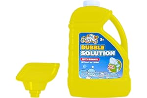 Bubbletastic Solución de Burbujas para Niños, Recambio para Maquina de Burbujas Pistola Burbujas, Juguete Verano Infantil, Garrafa Pompas Jabon Gigantes, Incluye Embudo | 1.8L | Amarillo