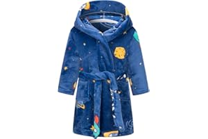 CuteOn Niños Niñas Bata Bata Con Capucha Bata Suave Franela Ropa De Dormir Casual Para Niños