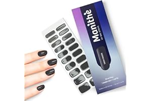 Manithè - Smalto colore Smoky London, grigio - Smalto Adesivo Gel UV - Pellicola per Unghie Autoadesiva - Manicure Semipermanente - Nail Wraps Gel UV - Kit 20 PCS