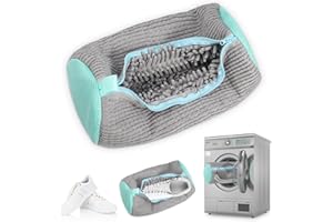 HWJPDMBD Schuhwaschbeutel Waschmaschine, 1 Stück Waschbeutel für Schuhe, Wiederverwendbarer Wäschesack Schuhe, Anti-Verformung Sneaker Waschbeutel, Netzschuhe Waschbeutel für Sportschuhe und Trockner(Grau)