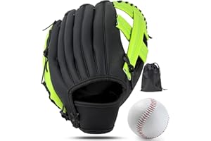 LeapBeast Gant de Baseball, Souple Gants de Softball, Réglable ​et Confortable PU ​Entraînement de Baseball pour Jeunes Adultes Gant de la Main Gauche