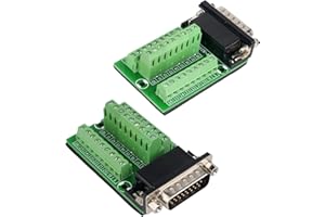 SIENOC DB26 Stecker auf Klemmenblock, lötfrei RS232 D-SUB seriell auf 26-poliger Port-Klemmenstecker-Adapter, Breakout-Board-Signalklemmenblockmodul (Stecker 1 Stück)