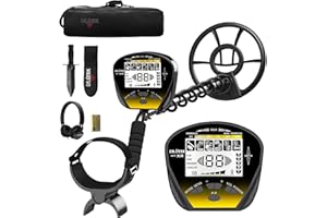 DR.ÖTEK Metal Detector per Adulti Professionali, Leggero Rilevatore, Modalità Pinpoint e di Memoria Esclusiva, Maggiore Precisione, Bobina Impermeabile IP68, Display LCD, Chip DSP Avanzato, Giallo