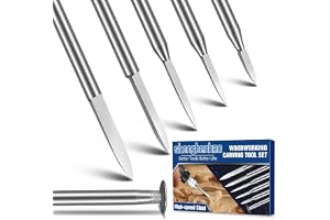 shengbenhao Set med 5 mini träsnideri verktyg, 1 gravyrborr och 1 diamantslipborr, stång 3 mm, för roterande verktyg, DIY trä