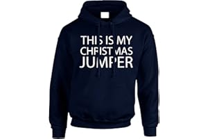 Gift Hub This Is My Christmas Jumper Slogan Hoodie,Christmas Funny Xmas Sweatshirt Jumper Pullover Gift Present Unisex Kids And Adult Sleeve Hoody Xmas Jumper