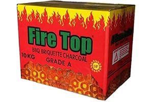 PAMCHAL BC-10 Fire Top BBQ Charcoal Briquettes Long Hole Charcoal Black 10kg