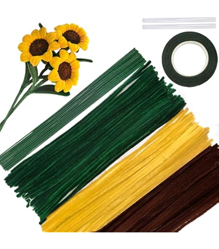 TOAOB Scovolini Ciniglia Colorati - 200 Pezzi In Arancione E Giallo Per Lavoretti Creativi E Fai Da Te - Foto 10