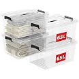 Scatole Di Stoccaggio Cetomo 65L | 4 Pezzi Con Ruote, Impilabili, Blu, Per Casa E Ufficio