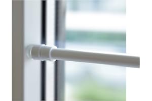 BEAUTEX Klemmstange für Fenster Gardine Länge wählbar bis 120 cm, ausdrehbar mit Saugknopf (Weiß 80-120 cm)