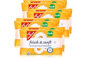 Gut & Günstig 8 Pack (560 Sheets) Moist Toilet Paper, Pack of 8, Chamomile