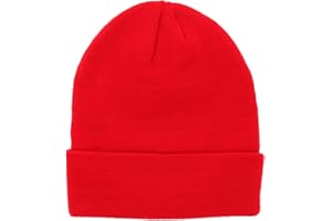 SHIPITNOW Bonnet Homme ou Femme Uni - Bonnet Hiver Basic en Maille sans Pompon - 100% Acrylique - avec ou sans Revers - Modèle Simple et Classique sans Marque - Taille Unique