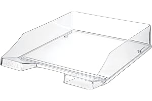 ‎HAN HAN Briefablage KLASSIK TRANSPARENT, 6 STÜCK, moderne, transparente und stapelbare Ablage im frischen Design bis Format A4/C4, 1026-X-23, transparent-glasklar