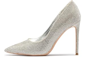 GENSHUO Scarpe Decolte Donna con Tacco a Spillo da 10 cm,Sexy Alto Tacco a Punta per Feste,Balli di Fine Anno,Matrimonio con Tacco a Spillo