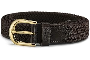 Streeze ceinture élastique pour femmes. 5 tailles. Extensible et tressée. 25 mm de largeur avec boucle en or de tailles XS-XL
