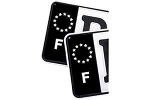 Finest Folia 2 adhesivos para matrícula de la UE, 11 x 5 cm, diseño para matrícula, color negro o con bandera, R059 (07 Francia, Classic)