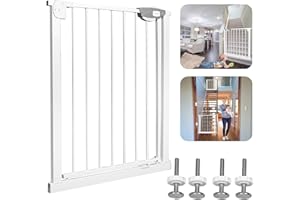 YRHome Türschutzgitter ohne Bohren Treppengitter Treppenschutzgitter für Kinder Türgitter Auto-Close 180° Zweiwegeöffnung Baby Schutzgitter für Baby Kinder, 75-85 cm breit Weiß