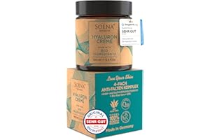 SOENA BIO HYALURON CREME +Q10 | Hyaluronsäure Hochdosiert | 4-Fach Anti-Falten -100ml | Tages- & Nachtcreme | Hyaluronsäure Creme - Feuchtigkeitscreme - Hyaluron Creme Gesicht | Anti Aging Gesichtscreme