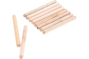 MGOODOO 50pcs Woodworking Hardwood Round Dowel Pins Wooden Craft Rods Furniture Fitting Tools 10x100mm(DXL)/0.39"x3.94"