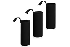Qzakce 3-delad termisk flaskhållare i neopren med bärbart handtag 550 ml för män och kvinnor för vandring, camping och gym, S