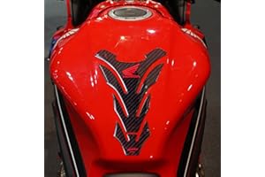 labelbike - Oficjalnie licencjonowana Naklejka na Zbiornik paliwa Honda 3D z żywicy żelowej na Zbiornik Motocykla - efekt karbonu i czerwone logo Honda