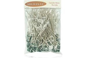 MILIVIXAY Lote de 100 mechas de vela para hacer velas, recubiertas con cera de soja natural, bajo humo, hilos de algodón tejidos con papel, velas de bricolaje