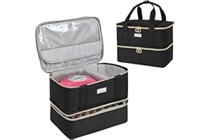 LEFOR·Z Nagellack Aufbewahrung Tasche,Doppelschichtige Nagellack Organizer für 40 Flaschen(15 ml-0.5 fl.oz) und eins LED-Nagellampe,Tragbare Nagellack Tragetasche für Nageldesign zubehör,Schwarz