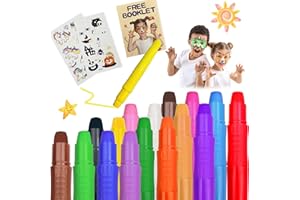 Ucokee 16 Colori Face Painting Bambini,Truccabimbi Lavabili, 2 Luminosi Tatuaggi Temporanei Stickers Bambini ,Sicuro E Non Tossico,Per Halloween,Pasqua, Carnevale, Pancia Gravidanza