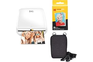 KODAK Step Imprimante Imprimante Photo Mobile sans Fil avec Technologie Zinc (Blanc) Kit de Voyage, 2 x 3