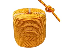 BeGrit 100 m Floating Rope Yellow Anchor Mooring Rope Multifunction Rope 8mm Kayak Canoe Tow Throw Line for Boat Camping Hiking Awning Tent Canopy