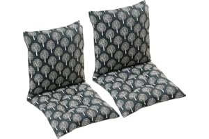 MeRcri Pack 1/2/4 Cojines para Sillas con Respaldo,40x40/45x45/50x50 cm,con Correas de Sujeción,Cojín Acolchado de Respaldo Bajo, Cojín Acolchado para Silla de Jardín (Color : #6, Size : 50x50cm2pcs)