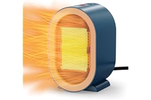 DISWOE Electric Heater, Space Heater with 1200W/ 800W Heating Modes Portable Ceramic Plug in Heaters for Home Low Energy Adjustable Heater Tip-Over & Overheat Protection Room Bedroom Office blue