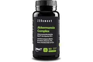 Akkermansia Muciniphila 30B TFU - Polyfenoler & Butyrat - 60 Kapslar | Pastöriserad, med Granatäpple, Tranbär, Zink & Krom - Vitamin B2 & D3 - 2 per Dag, 1 Månad - Zenement