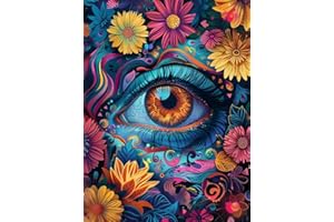 VAIIEYO 5D Diamond Painting Adulte Œil, Peinture Diamant Fleur Paysage, Diamond Painting Adulte Canevas Diamant kit Complet Point De Croix Broderie Salon Chambre Autocollant Mural Décoration 30x40cm-4