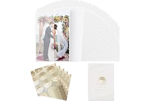 Wjelet 55 Pcs Pre Folded Vellum Jackets for Invitations, 5x7 inch Translucent Vellum Paper Wrap Jackets for Wedding, Birthday, and DIY Projects