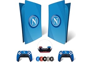 MaD Vision® Set de Skin Extra-Duraderas en Vinilo para PS5 Digital + 5 Pares de Aiming Rings|Kit Adhesivo y Resistente a los Arañazos para Playstation 5 + 2 Controllers – para Napoli Diseño
