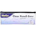 Original Helix Pencil Case PVC Coloured Zip 330x125mm Clear Black