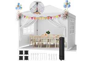 LIFERUN Tonnelle Jardin Pliable 3x3 m, imperméable, Stable, résistante à l'hiver, Tente fête Pop-up, Tente Pliante avec 4 PCS Sac de Sable, Protection UV 50+ pour Le Camping Blanc