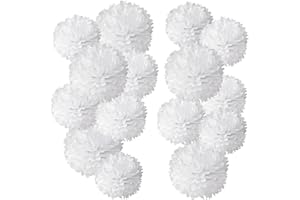 Easy Joy Hochzeitsdeko,Weiße Pompons Deko,Hochzeit Deko für Tischdeko Weiß,Taufe Deko,Geburtstag,Weiße Hochzeitsdekorationen, Gartenparty,Babyparty Deko,Konfirmation Deko,kommunion Deko