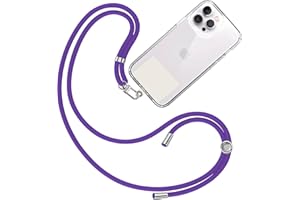 TBOC Cordón Correa Cuerda Universal [Morado] Colgar Funda Teléfono Móvil en Cuello - Cinta Cadena Colgante con Parche [Blanco Ice] de Plástico - Cuerdas Colgador Lanyard con Enganche Porta Móviles