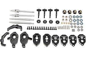 MEUS Racing Front and Rear Portal axle DIY kit Aluminum Straight axle to Portal axle kit Ground Clearance +8.1MM for 1/18 TRX4M (Aluminum Black)