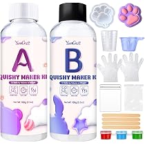 Kit De Silicona Líquida Para Squishy Maker – 500g, Mezcla 1:1, Pigmentos Y Moldes Incluidos – Regalo DIY Anti-estrés