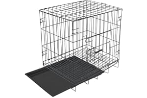 Xpnit Gabbia per cani di piccola taglia, gabbie pieghevoli in metallo, per cani e gatti, per interni ed esterni (35 x 26 x 33 cm, nero)